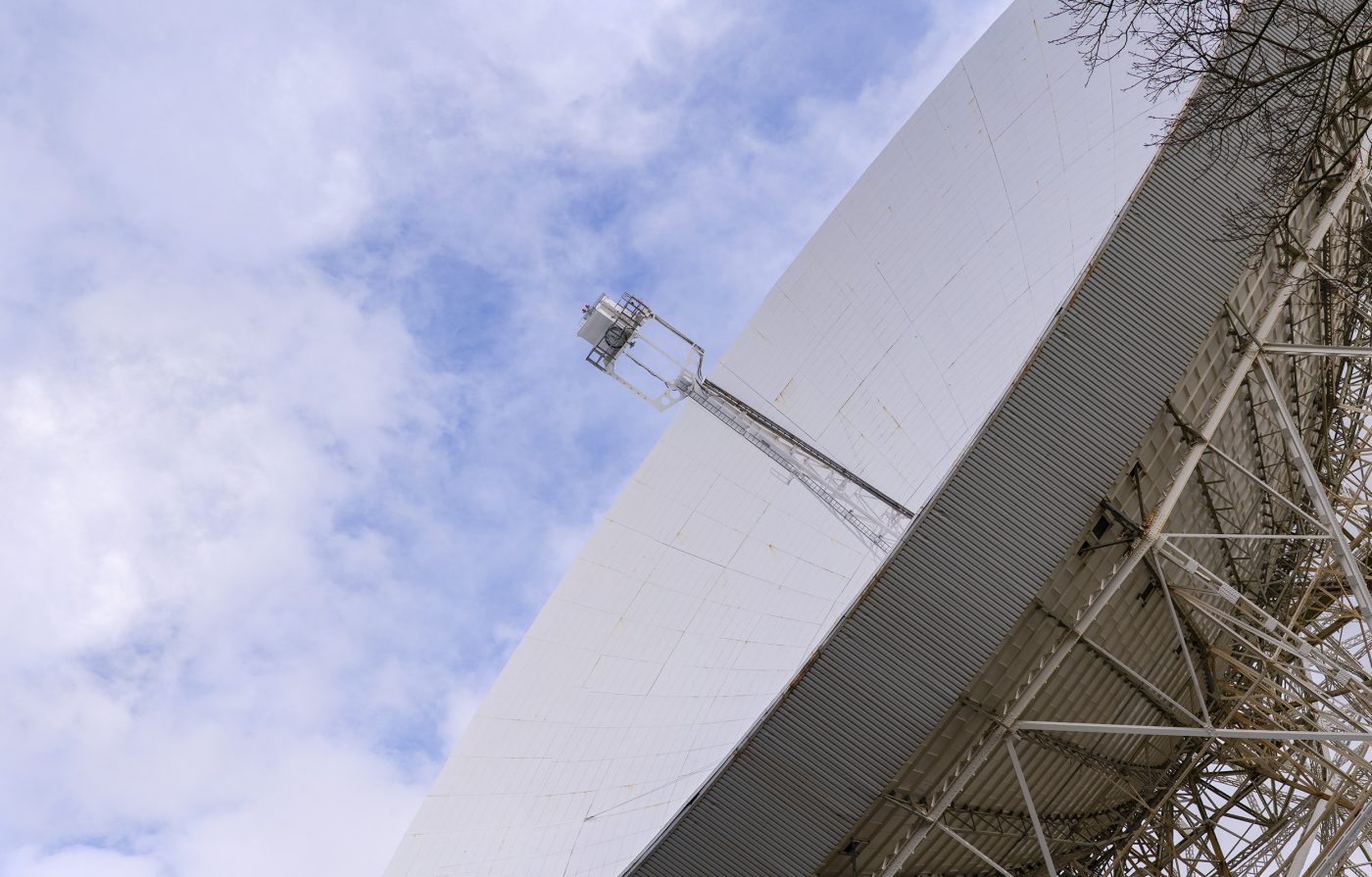 A zoomed in photo of the Lovell Telescope