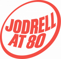 'Jodrell at 80' in red