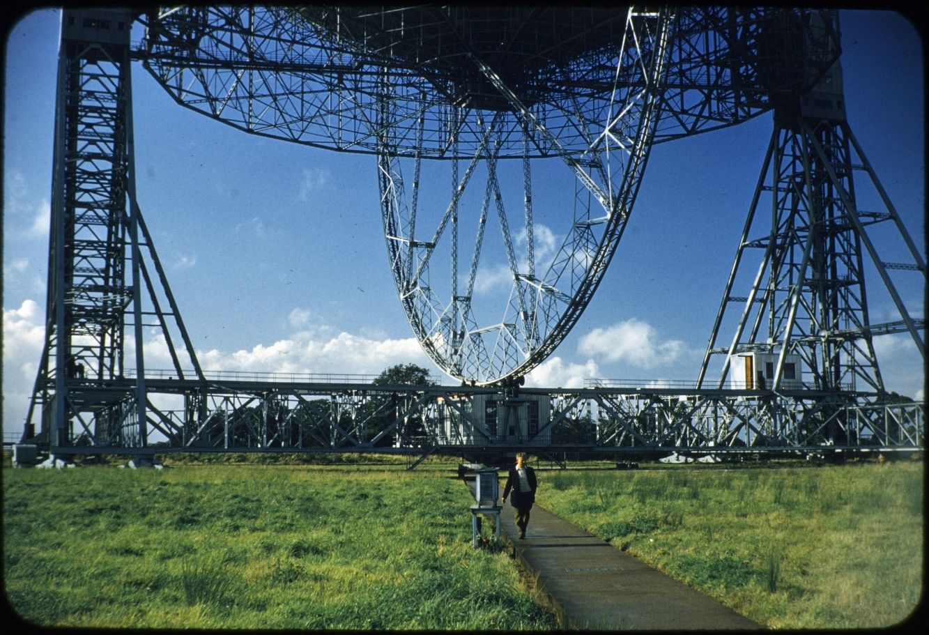 The track and towers of the Lovell Telescope