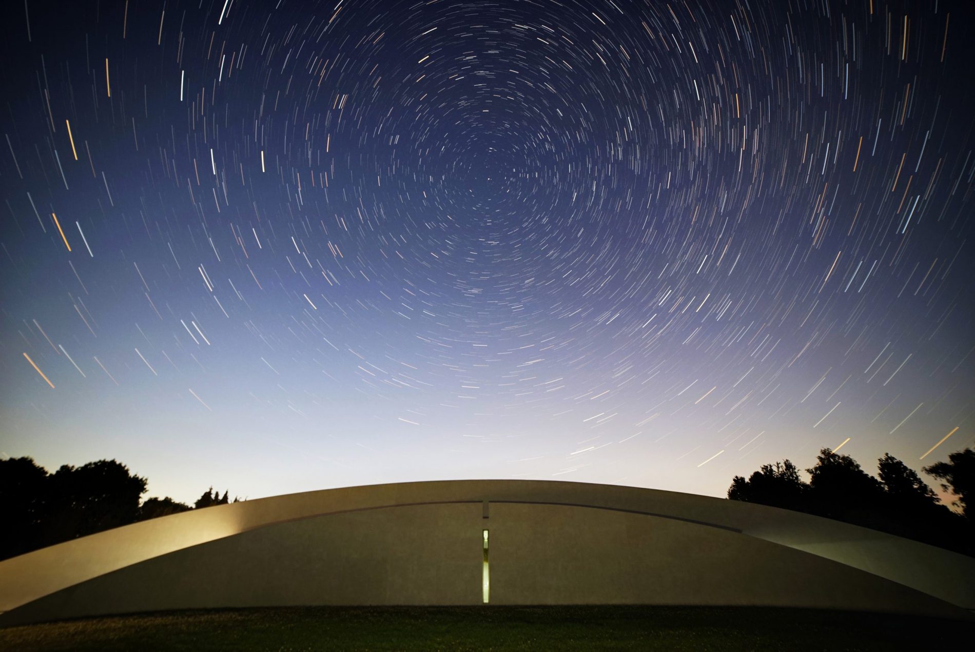 The First Light Pavilion at night, under the cloak of stars.